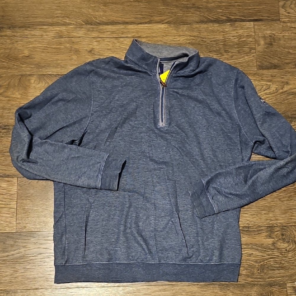johnnie-O Heather Blue Zip-Up Sweater Sweatshirt Soft Blue Large Like New Men